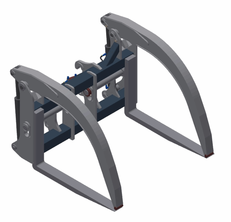 wheel loader forks log lumber clamping