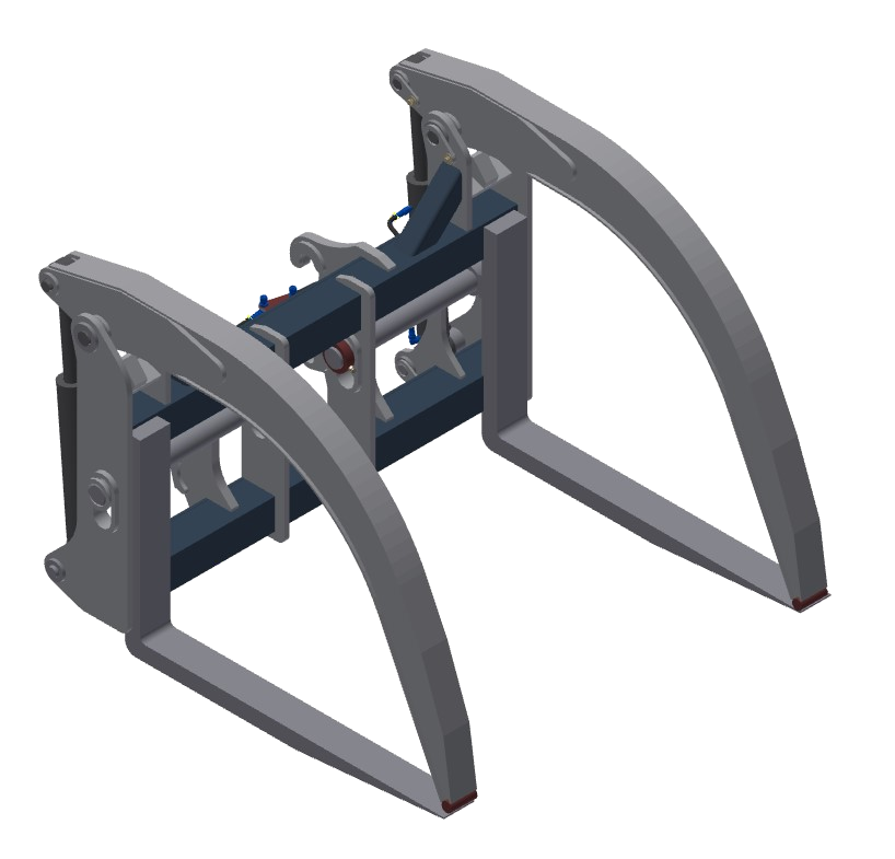 wheel loader forks log lumber clamping