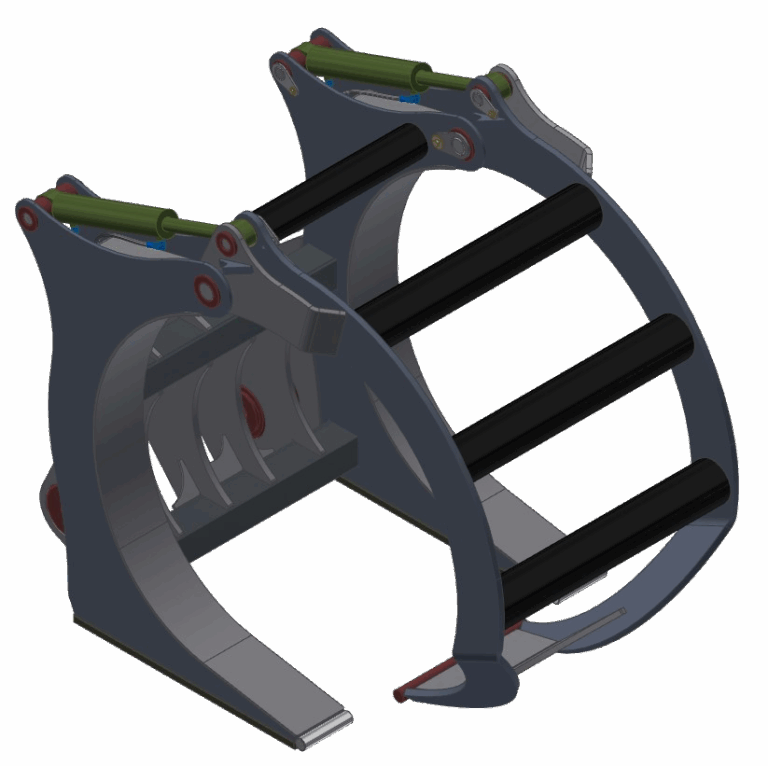 wheel loader forks sorting grapple