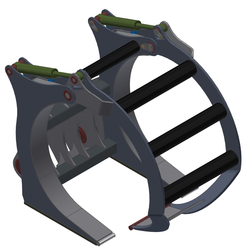 wheel loader forks sorting grapple