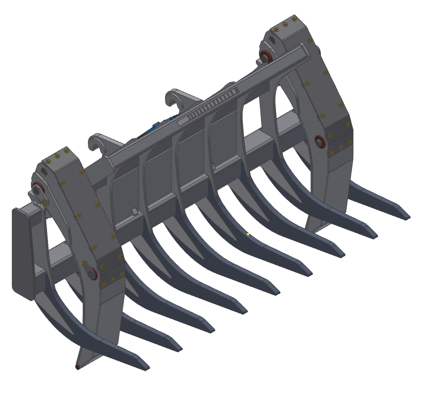 wheel loader rakes clamping