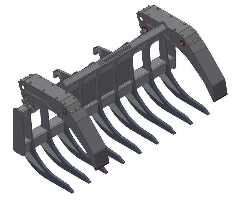 wheel loader rakes clamping2